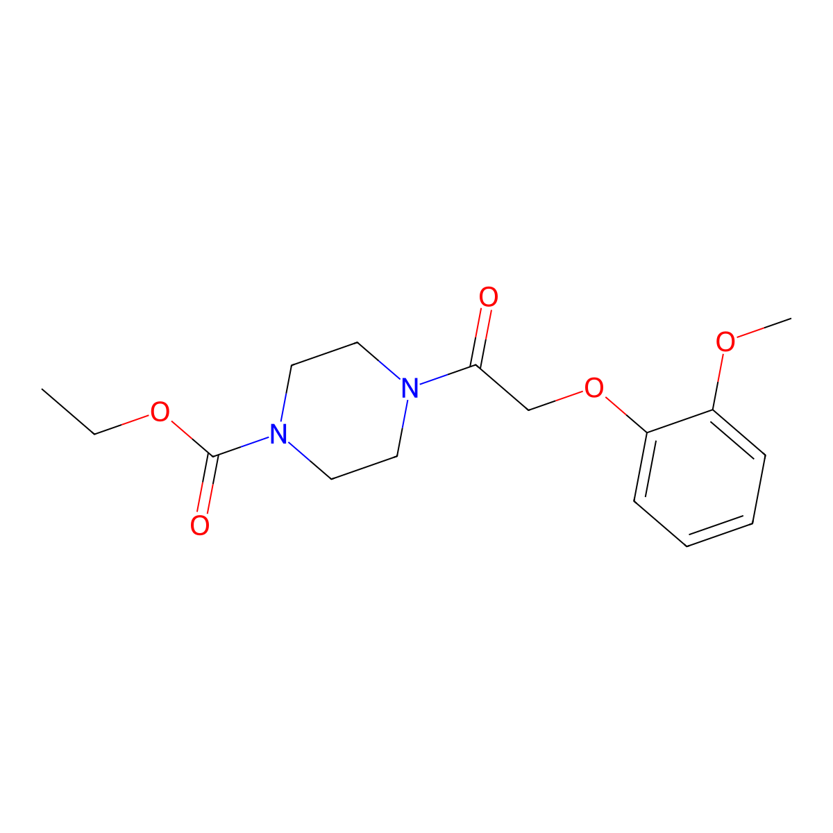 Ethyl 4-[(2-methoxyphenoxy)acetyl]piperazine-1-carboxylate molecular structure, CAS 442651-11-8