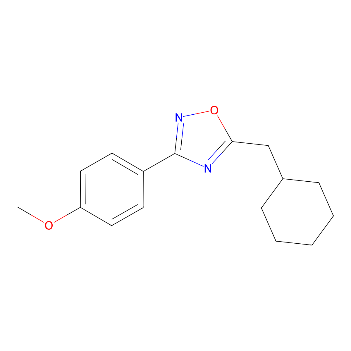 5-(Cyclohexylmethyl)-3-(4-methoxyphenyl)-1,2,4-oxadiazole molecular structure, CAS 442651-18-5