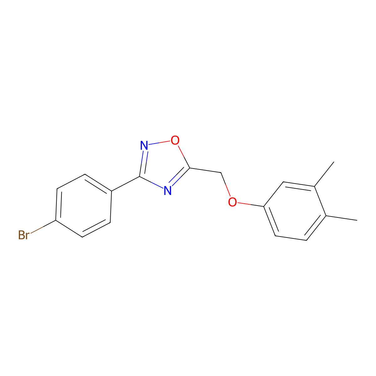 3-(4-Bromophenyl)-5-[(3,4-dimethylphenoxy)methyl]-1,2,4-oxadiazole molecular structure, CAS 442651-25-4