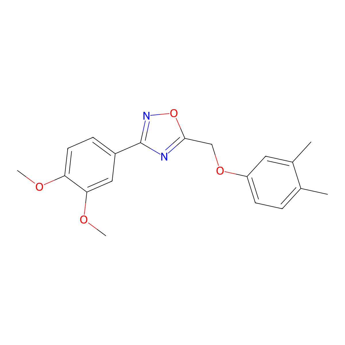 3-(3,4-Dimethoxyphenyl)-5-[(3,4-dimethylphenoxy)methyl]-1,2,4-oxadiazole molecular structure, CAS 442651-26-5