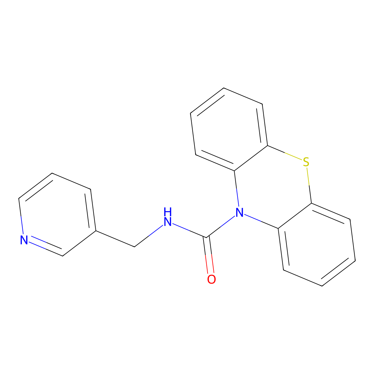 N-(pyridin-3-ylmethyl)phenothiazine-10-carboxamide molecular structure, CAS 442651-27-6