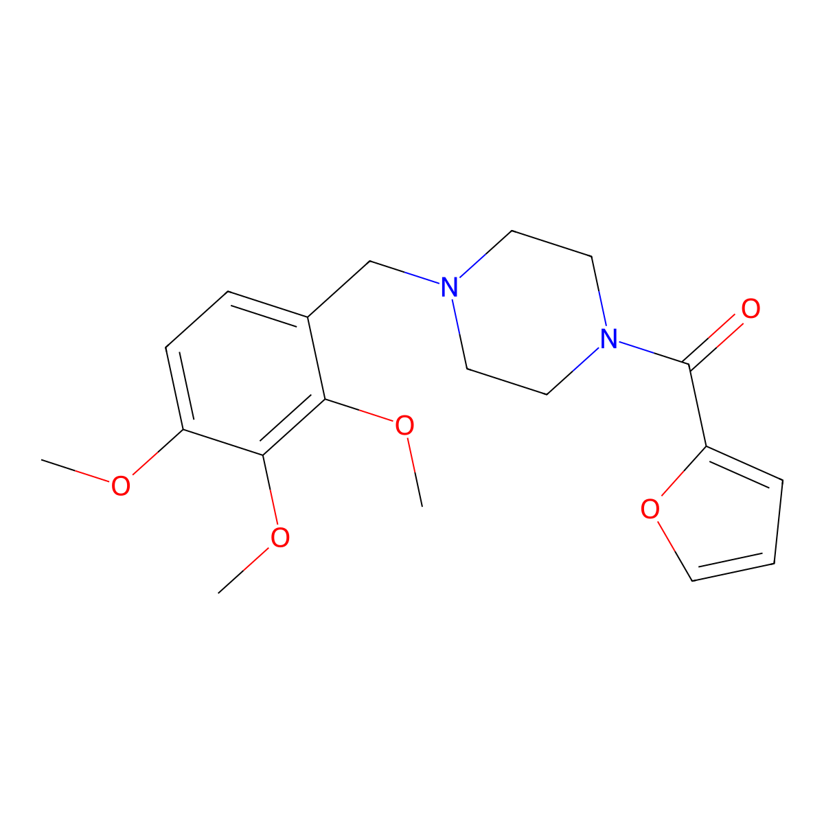 1-(2-Furoyl)-4-(2,3,4-trimethoxybenzyl)piperazine molecular structure, CAS 442651-32-3