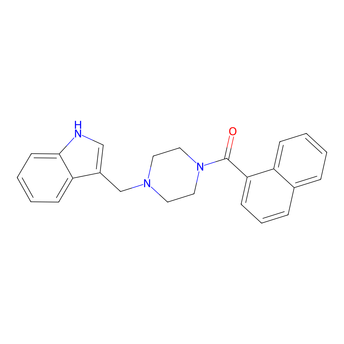 [4-(1H-indol-3-ylmethyl)piperazin-1-yl]-naphthalen-1-ylmethanone molecular structure, CAS 442651-34-5