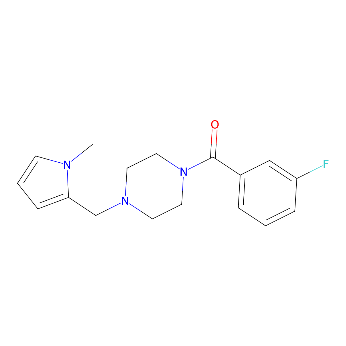 (3-Fluorophenyl)-[4-[(1-methylpyrrol-2-yl)methyl]piperazin-1-yl]methanone molecular structure, CAS 442651-36-7