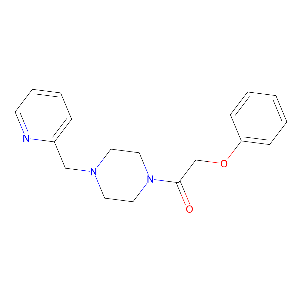 2-Phenoxy-1-[4-(pyridin-2-ylmethyl)piperazin-1-yl]ethanone molecular structure, CAS 442651-50-5