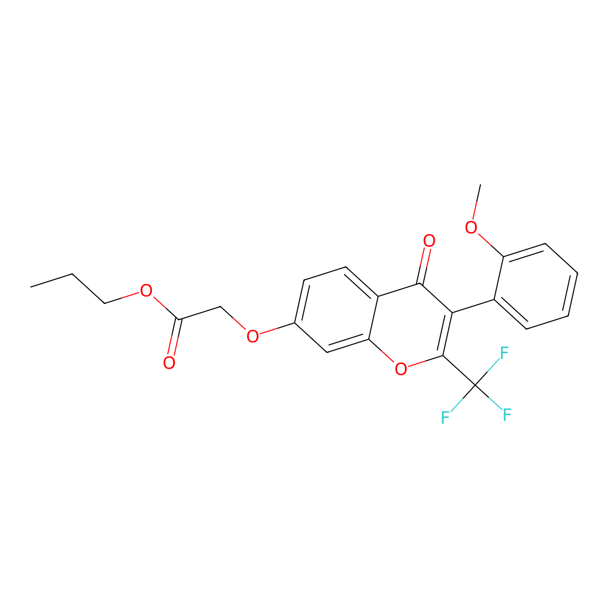 propyl {[3-(2-methoxyphenyl)-4-oxo-2-(trifluoromethyl)-4H-chromen-7-yl]oxy}acetate molecular structure, CAS 442651-56-1