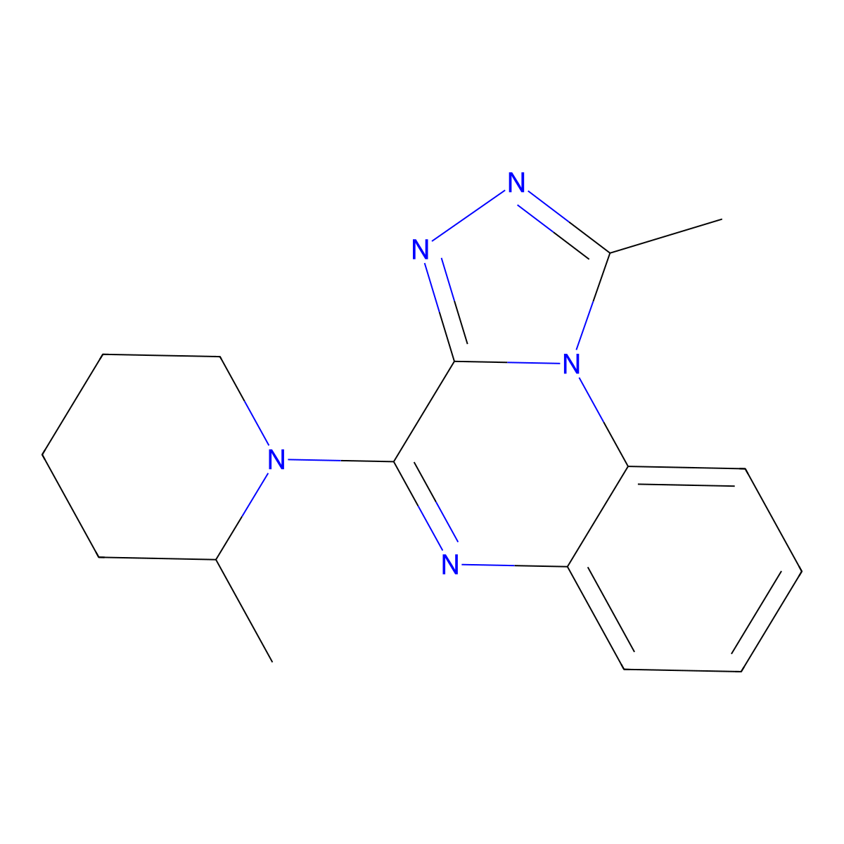 1-Methyl-4-(2-methylpiperidin-1-yl)-[1,2,4]triazolo[4,3-a]quinoxaline molecular structure, CAS 442653-00-1