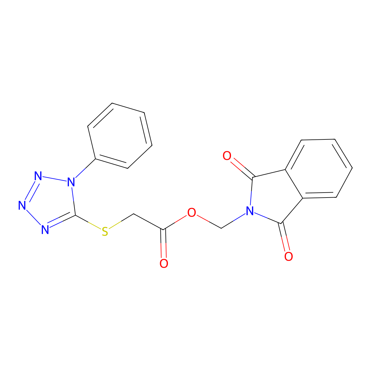 (1,3-dioxo-1,3-dihydro-2H-isoindol-2-yl)methyl [(1-phenyl-1H-tetrazol-5-yl)sulfanyl]acetate molecular structure, CAS 442653-46-5