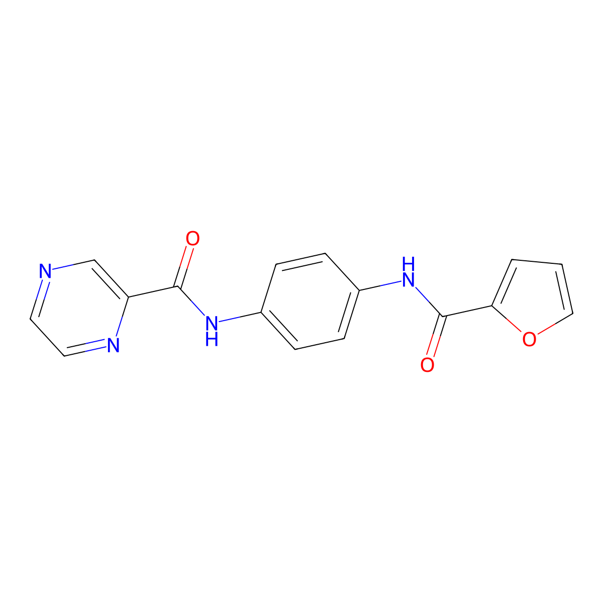 N-[4-(furan-2-carbonylamino)phenyl]pyrazine-2-carboxamide molecular structure, CAS 442653-49-8