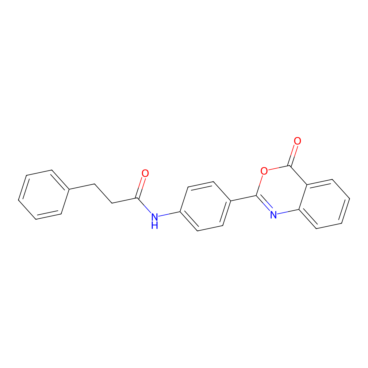 N-[4-(4-oxo-3,1-benzoxazin-2-yl)phenyl]-3-phenylpropanamide molecular structure, CAS 442653-50-1