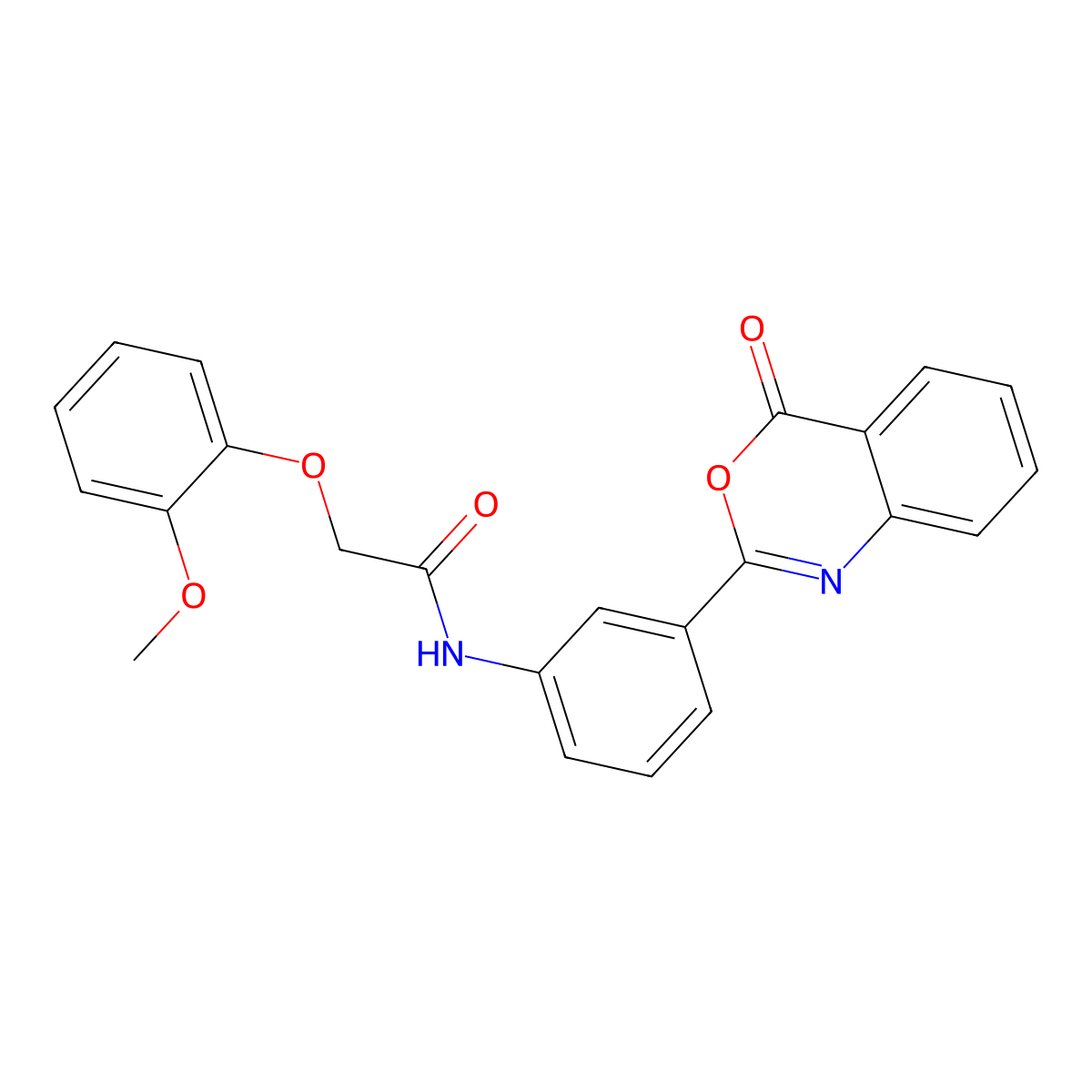 2-(2-methoxyphenoxy)-N-[3-(4-oxo-4H-3,1-benzoxazin-2-yl)phenyl]acetamide molecular structure, CAS 442653-54-5