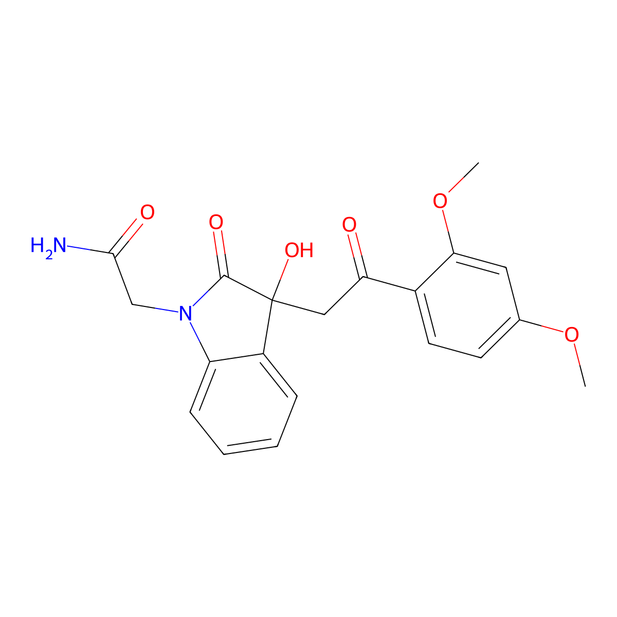 2-[3-[2-(2,4-Dimethoxyphenyl)-2-oxoethyl]-3-hydroxy-2-oxoindol-1-yl]acetamide molecular structure, CAS 442653-91-0