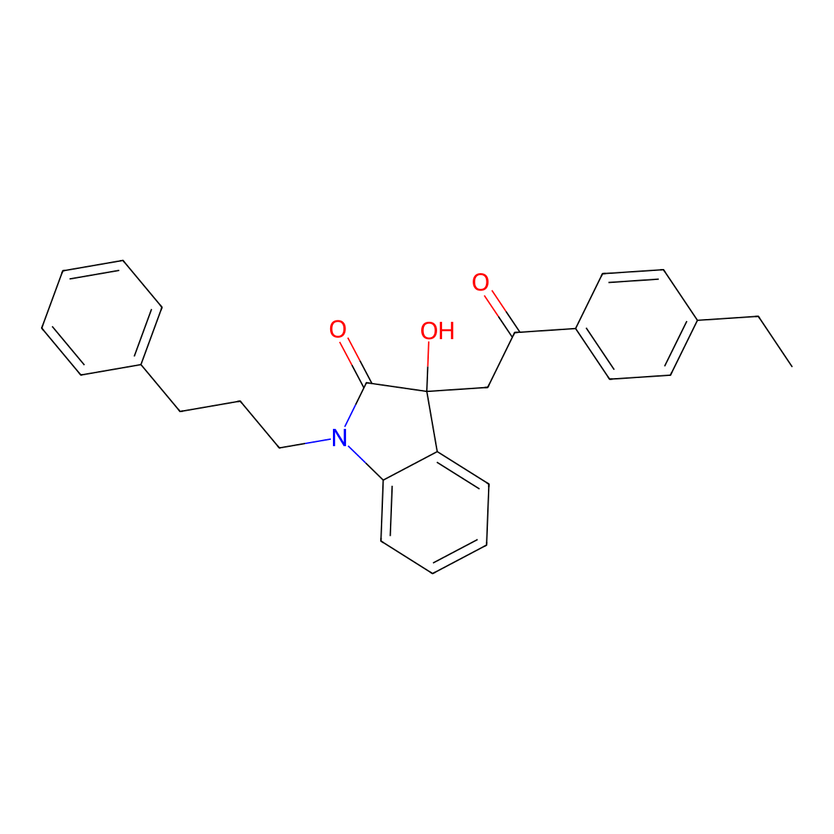 3-[2-(4-Ethylphenyl)-2-oxoethyl]-3-hydroxy-1-(3-phenylpropyl)indol-2-one molecular structure, CAS 442654-00-4