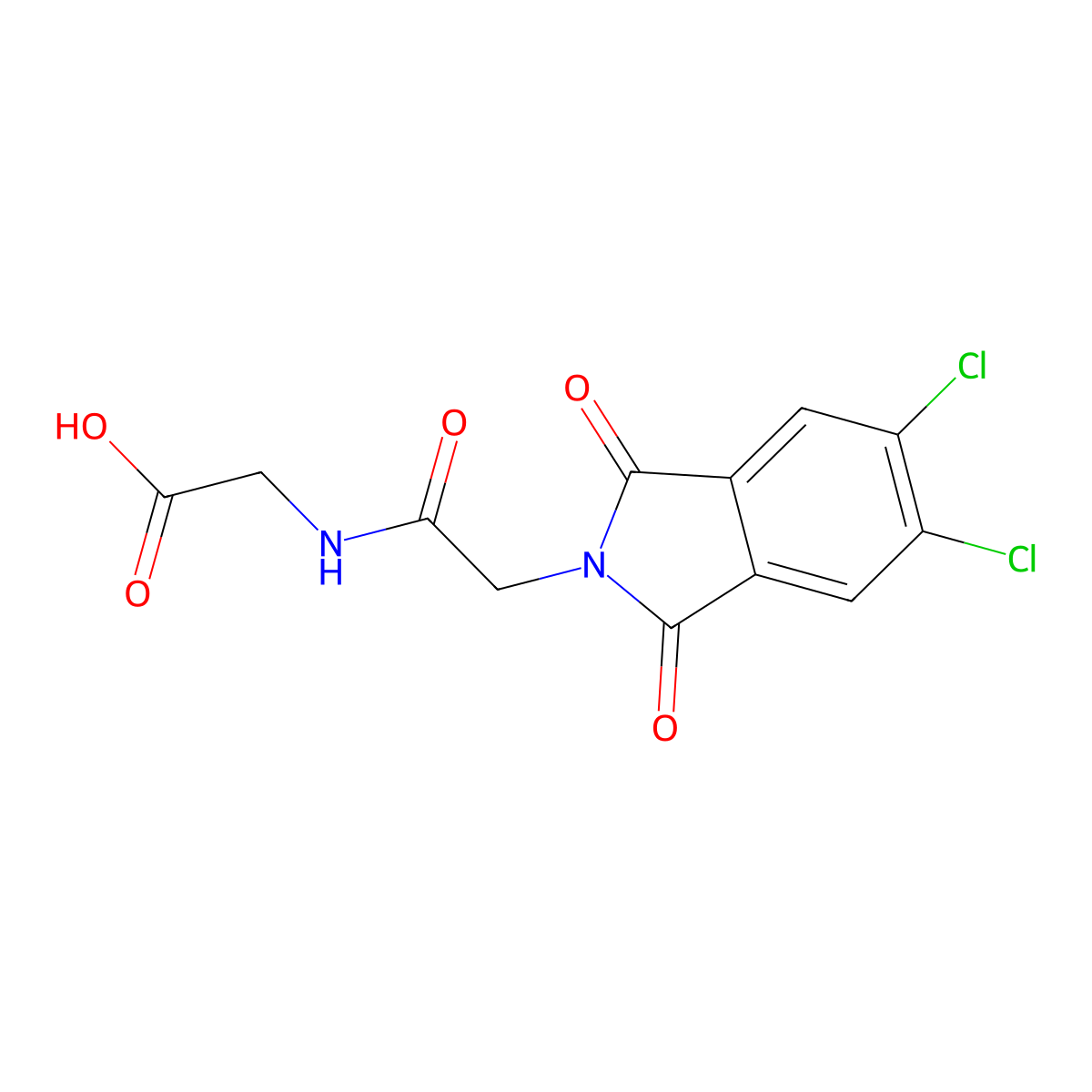 2-(2-(5,6-Dichloro-1,3-dioxoisoindolin-2-yl)acetamido)acetic acid molecular structure, CAS 442654-09-3