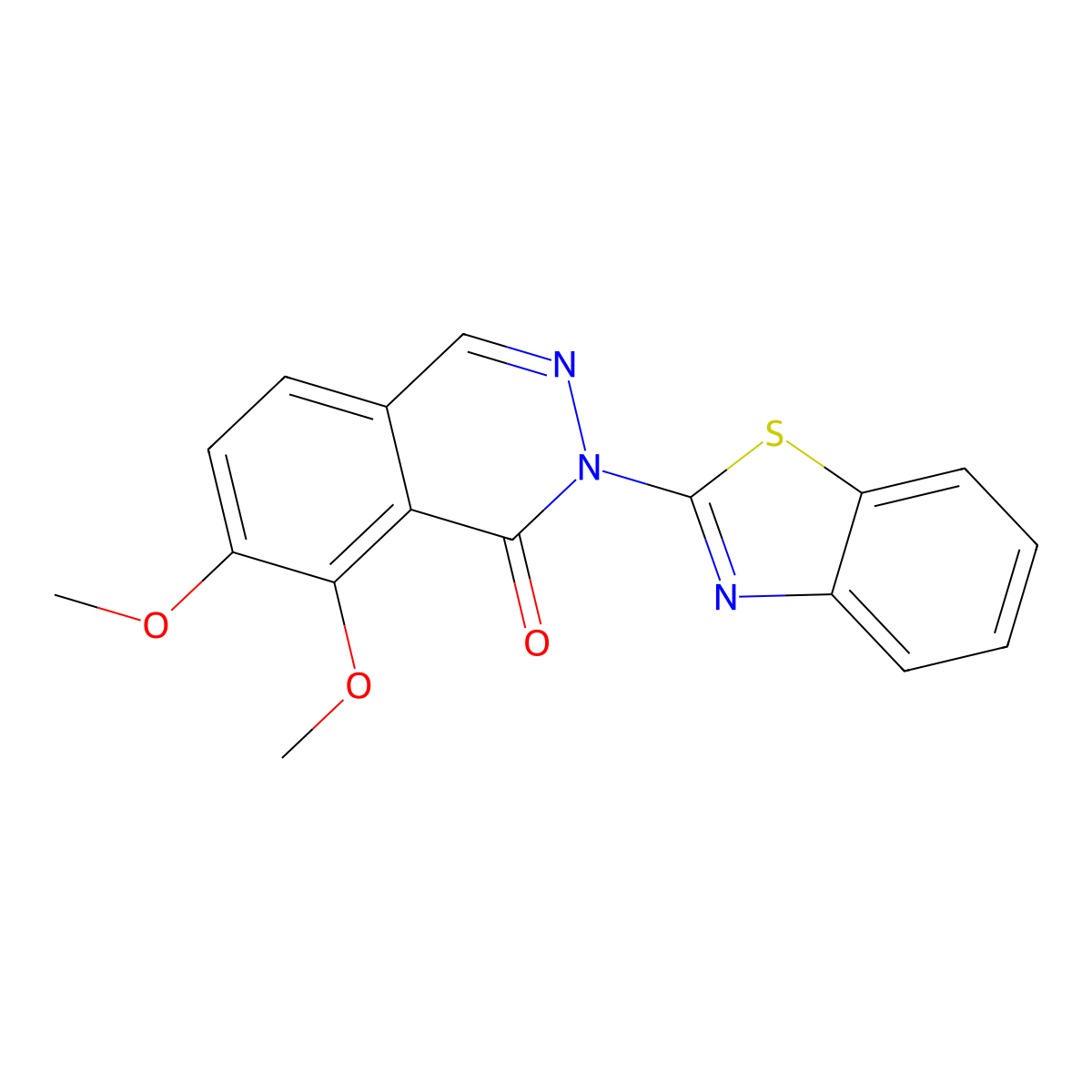 2-(benzo[d]thiazol-2-yl)-7,8-dimethoxyphthalazin-1(2H)-one molecular structure, CAS 442654-18-4