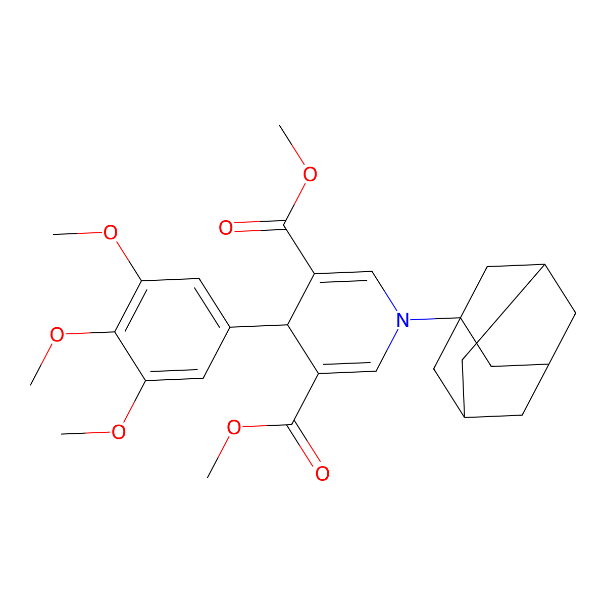 Dimethyl 1-(adamantan-1-yl)-4-(3,4,5-trimethoxyphenyl)-1,4-dihydropyridine-3,5-dicarboxylate molecular structure, CAS 442654-35-5