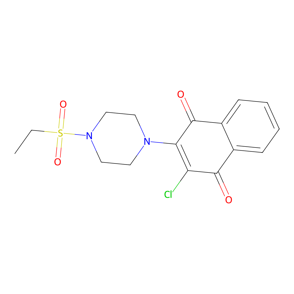2-Chloro-3-(4-ethylsulfonylpiperazin-1-yl)naphthalene-1,4-dione molecular structure, CAS 442654-79-7