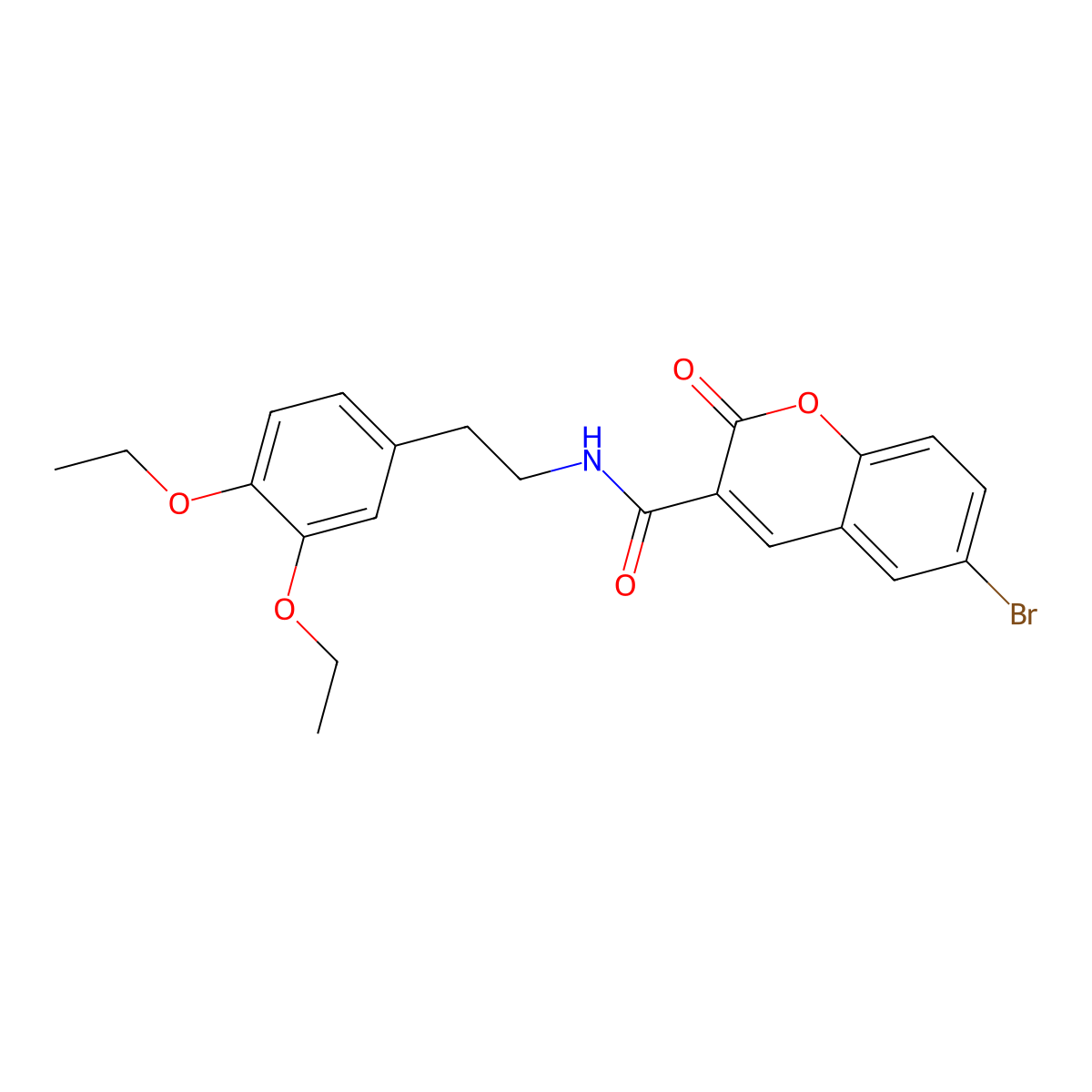 6-bromo-N-[2-(3,4-diethoxyphenyl)ethyl]-2-oxochromene-3-carboxamide molecular structure, CAS 442657-87-6