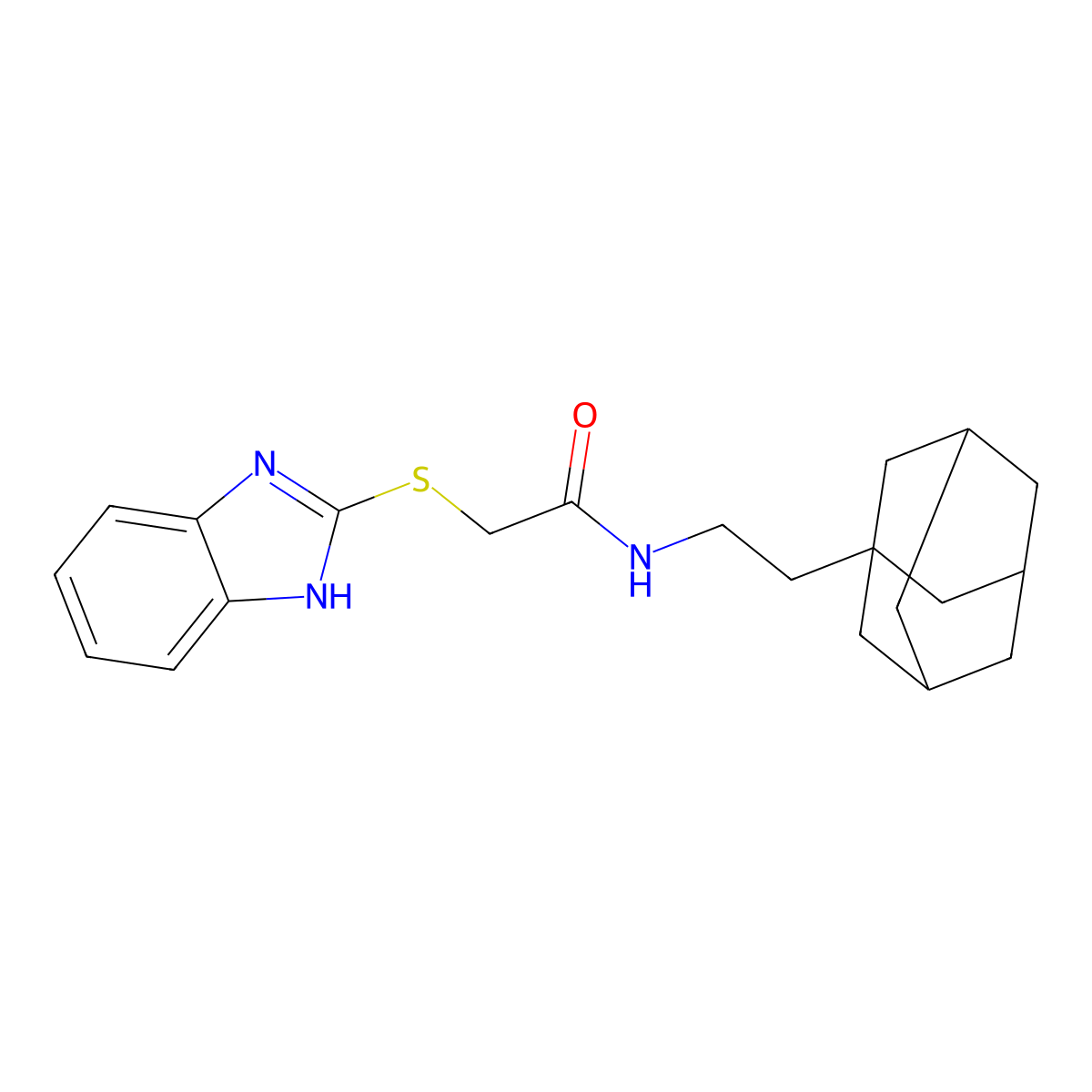 N-[2-(1-adamantyl)ethyl]-2-(1H-benzimidazol-2-ylsulfanyl)acetamide molecular structure, CAS 442657-99-0