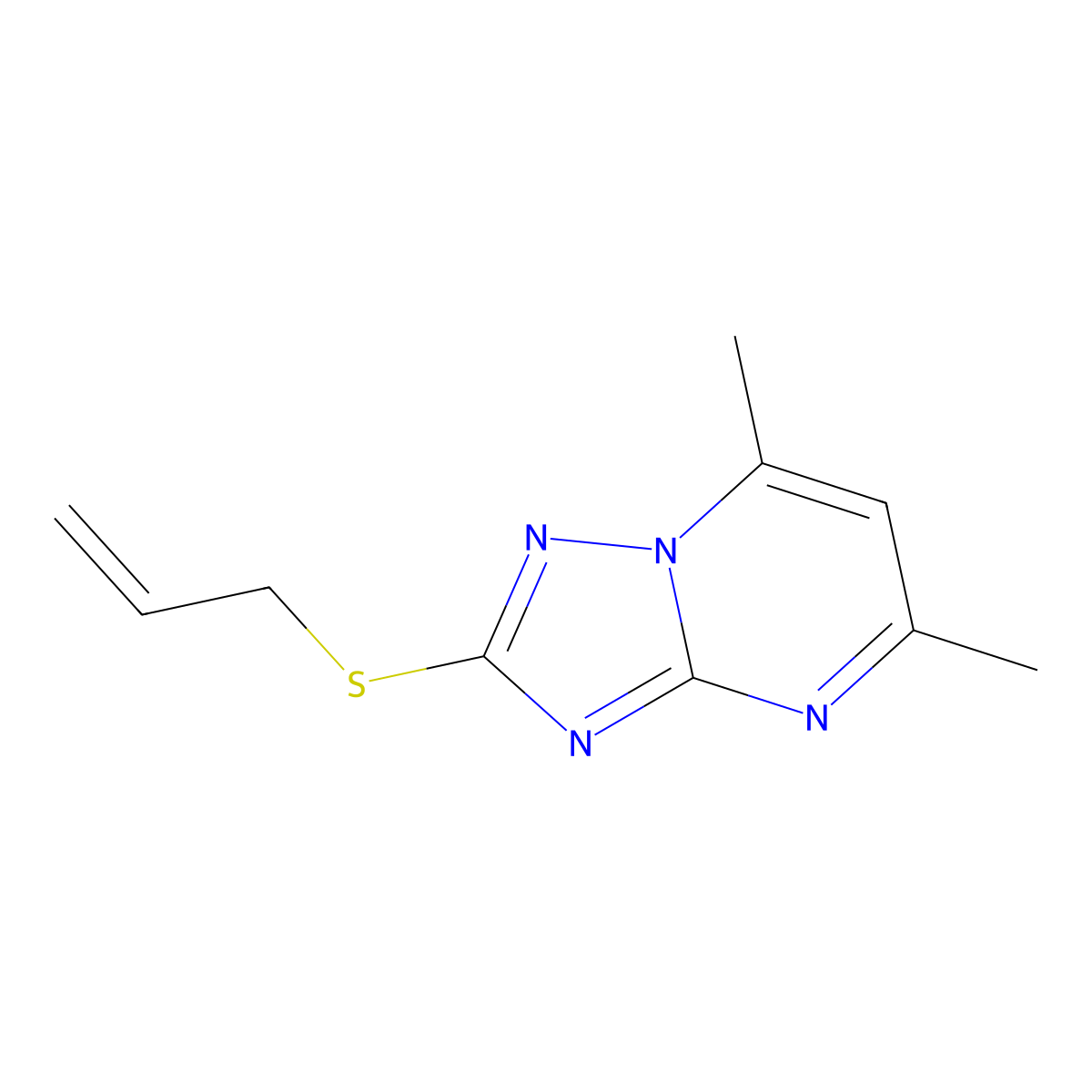 5,7-Dimethyl-2-prop-2-enylsulfanyl-[1,2,4]triazolo[1,5-a]pyrimidine molecular structure, CAS 442658-14-2