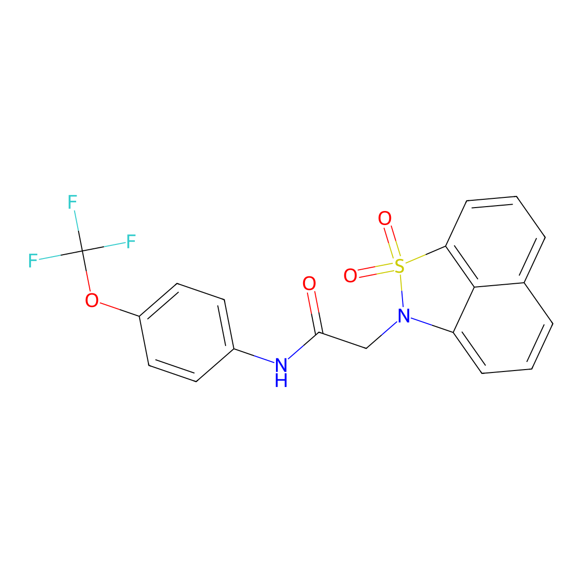 2-(1,1-Dioxido-2H-naphtho[1,8-cd]isothiazol-2-yl)-N-(4-(trifluoromethoxy)phenyl)acetamide molecular structure, CAS 442658-33-5