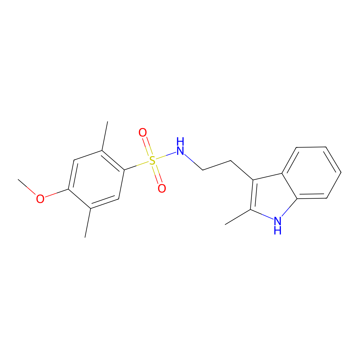 4-methoxy-2,5-dimethyl-N-[2-(2-methyl-1H-indol-3-yl)ethyl]benzene-1-sulfonamide molecular structure, CAS 442658-57-3
