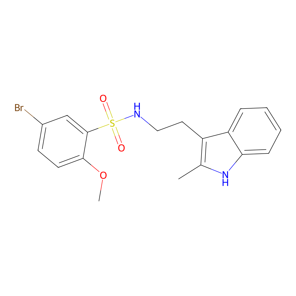 5-bromo-2-methoxy-N-[2-(2-methyl-1H-indol-3-yl)ethyl]benzenesulfonamide molecular structure, CAS 442658-66-4