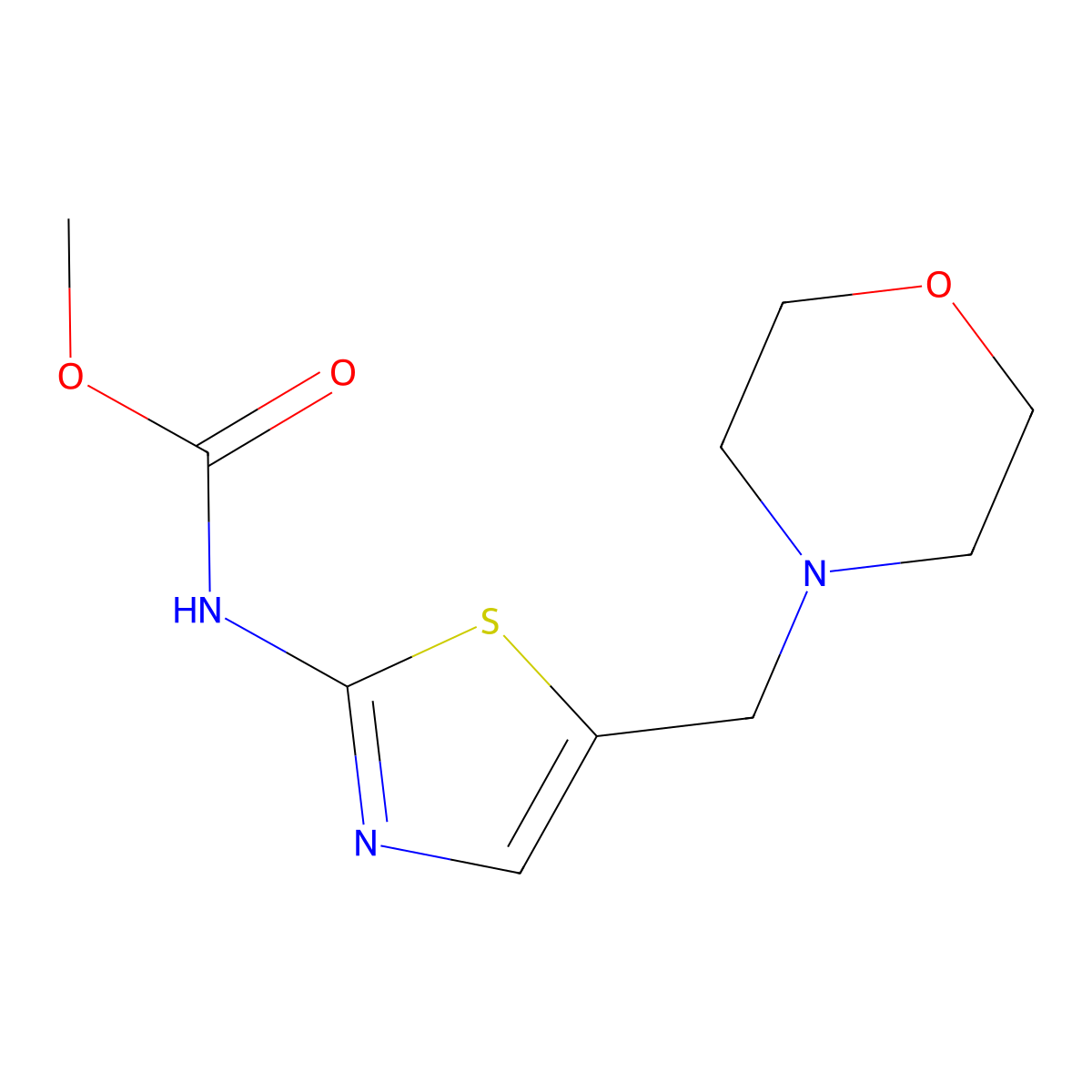 (5-Morpholin-4-ylmethyl-thiazol-2-yl)-carbamic acid methyl ester molecular structure, CAS 442660-52-8
