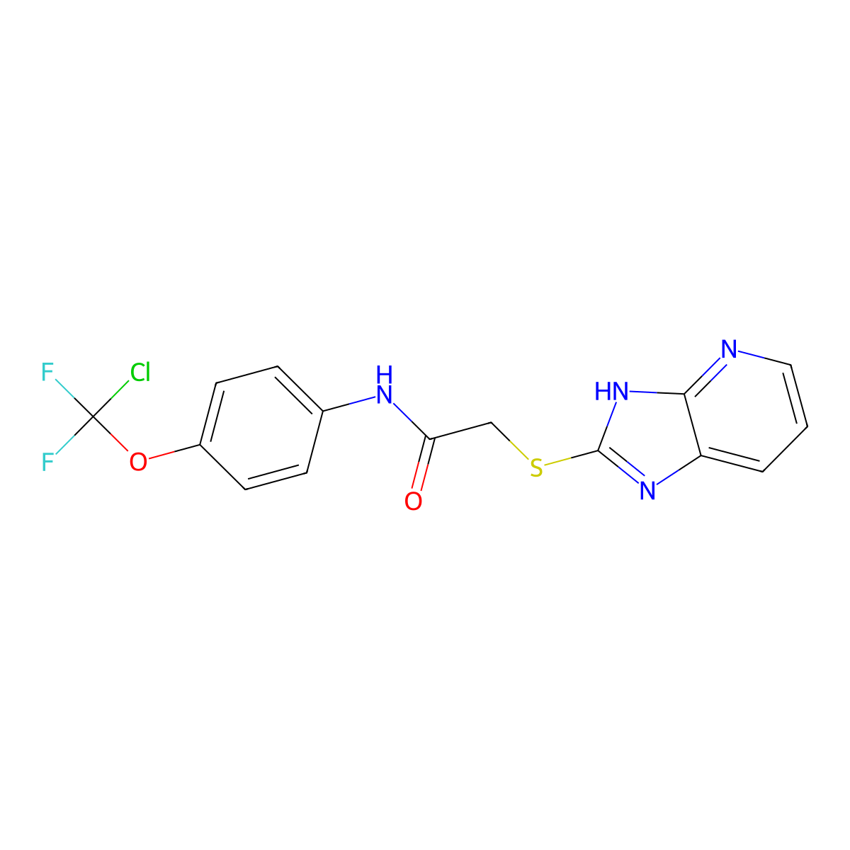 N-[4-[chloro(difluoro)methoxy]phenyl]-2-(1H-imidazo[4,5-b]pyridin-2-ylsulfanyl)acetamide molecular structure, CAS 442660-68-6
