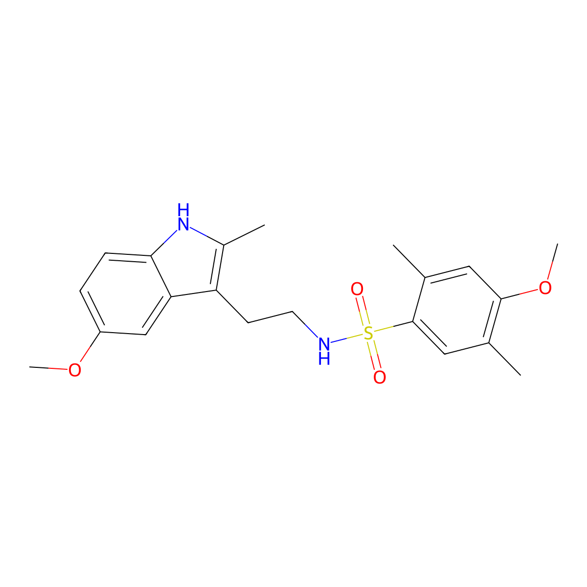 4-methoxy-N-[2-(5-methoxy-2-methyl-1H-indol-3-yl)ethyl]-2,5-dimethylbenzenesulfonamide molecular structure, CAS 442666-05-9