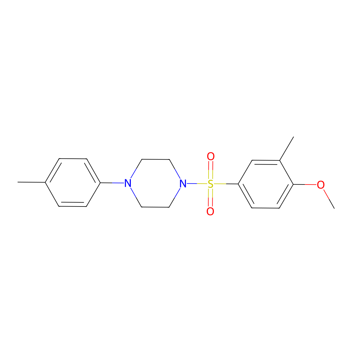1-(4-Methoxy-3-methylbenzenesulfonyl)-4-(4-methylphenyl)piperazine molecular structure, CAS 442666-09-3