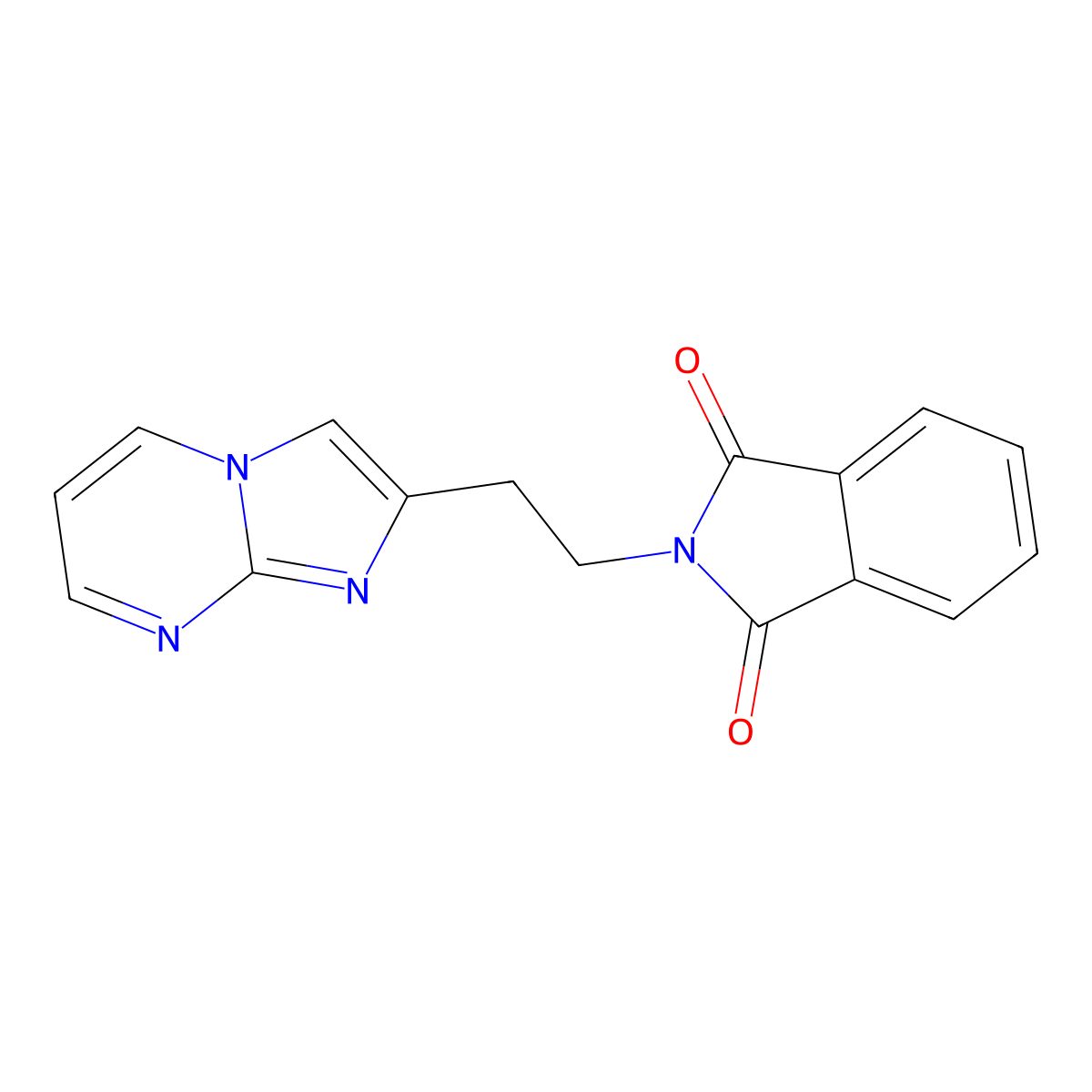2-(2-imidazo[1,2-a]pyrimidin-2-ylethyl)-1H-isoindole-1,3(2H)-dione molecular structure, CAS 442667-35-8
