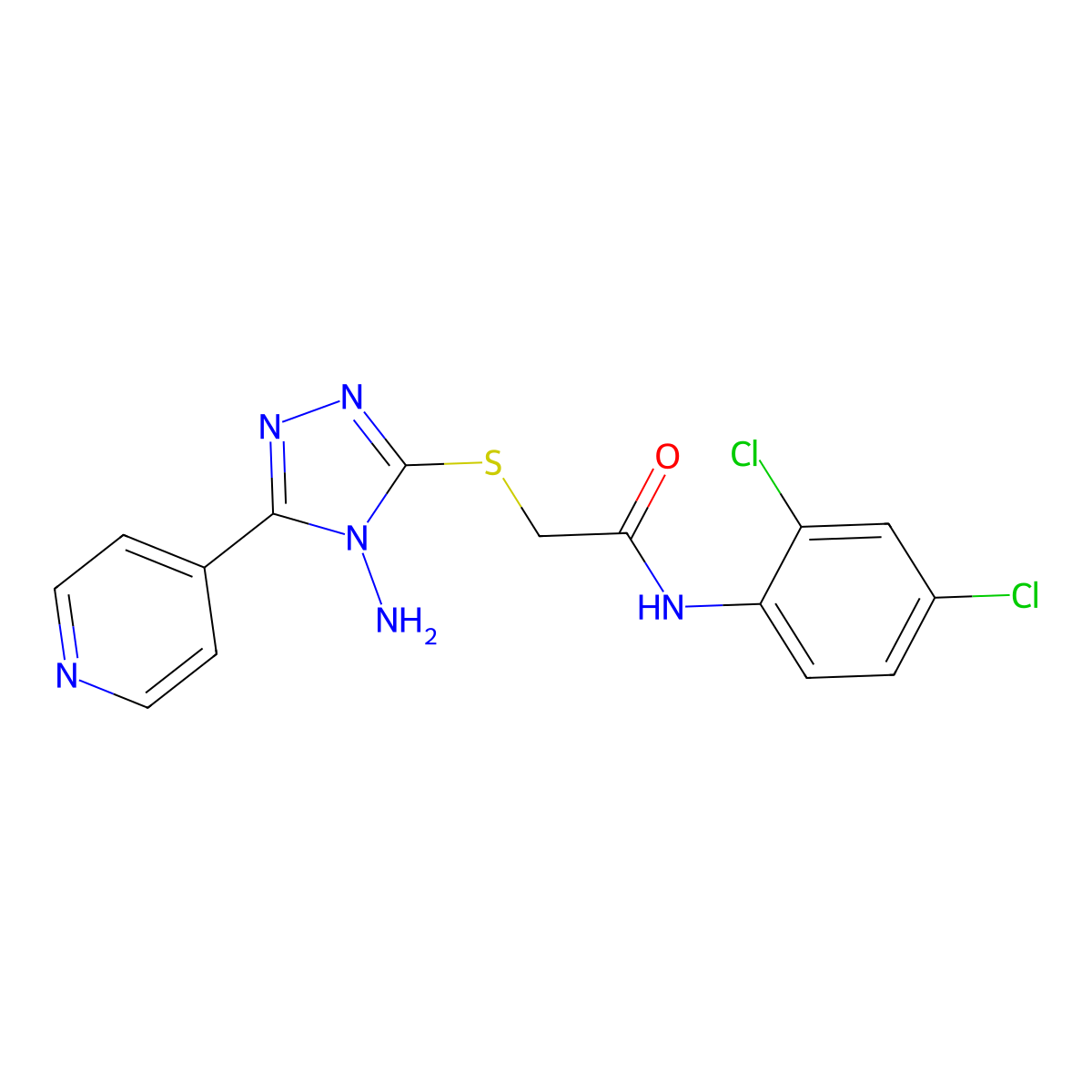2-{[4-amino-5-(pyridin-4-yl)-4H-1,2,4-triazol-3-yl]sulfanyl}-N-(2,4-dichlorophenyl)acetamide molecular structure, CAS 442667-38-1