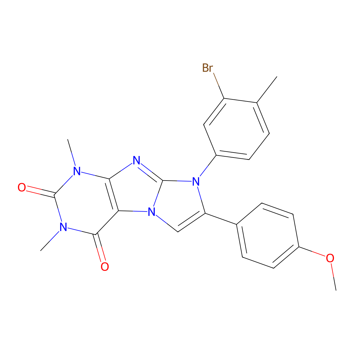 6-(3-Bromo-4-methylphenyl)-7-(4-methoxyphenyl)-2,4-dimethylpurino[7,8-a]imidazole-1,3-dione molecular structure, CAS 442669-02-5
