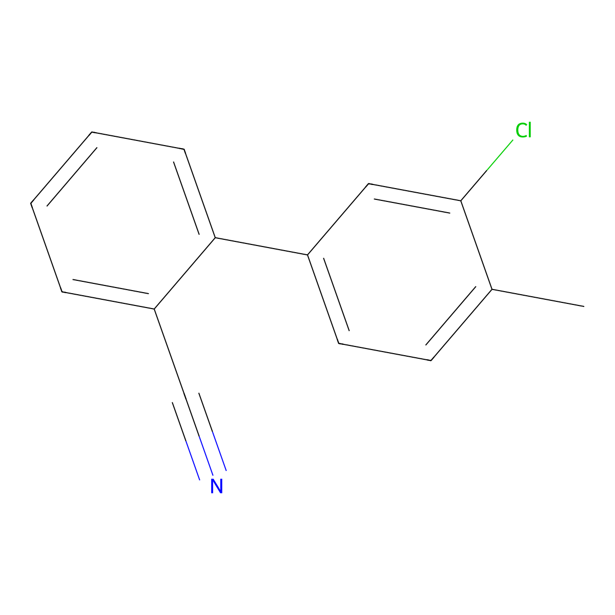 2-(3-Chloro-4-methylphenyl)benzonitrile molecular structure, CAS 442670-45-3