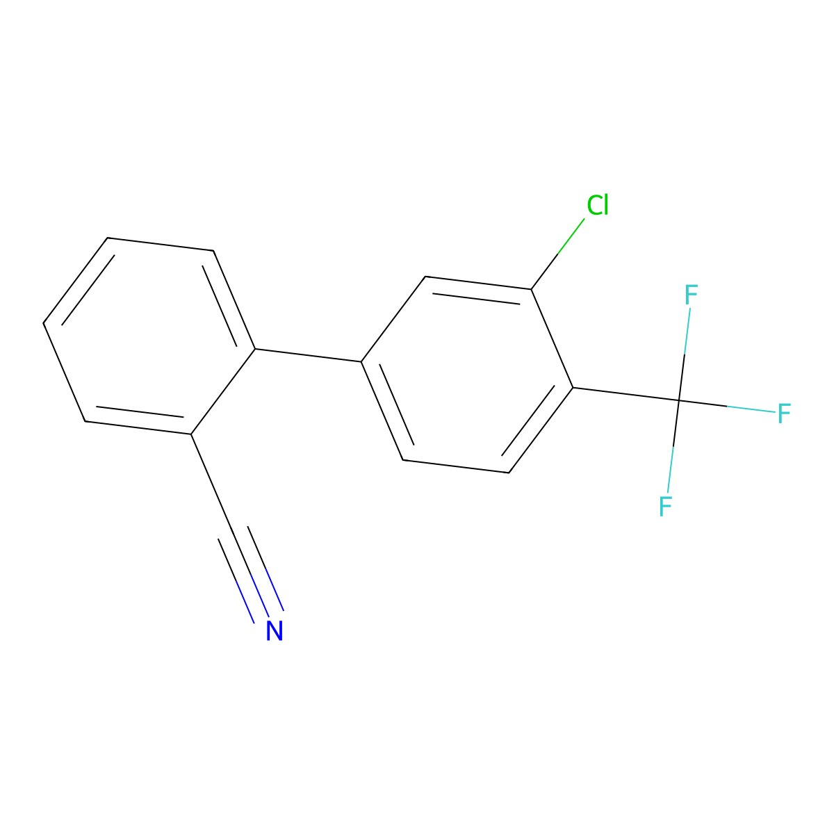 3'-Chloro-4'-trifluoromethyl-biphenyl-2-carbonitrile molecular structure, CAS 442670-46-4