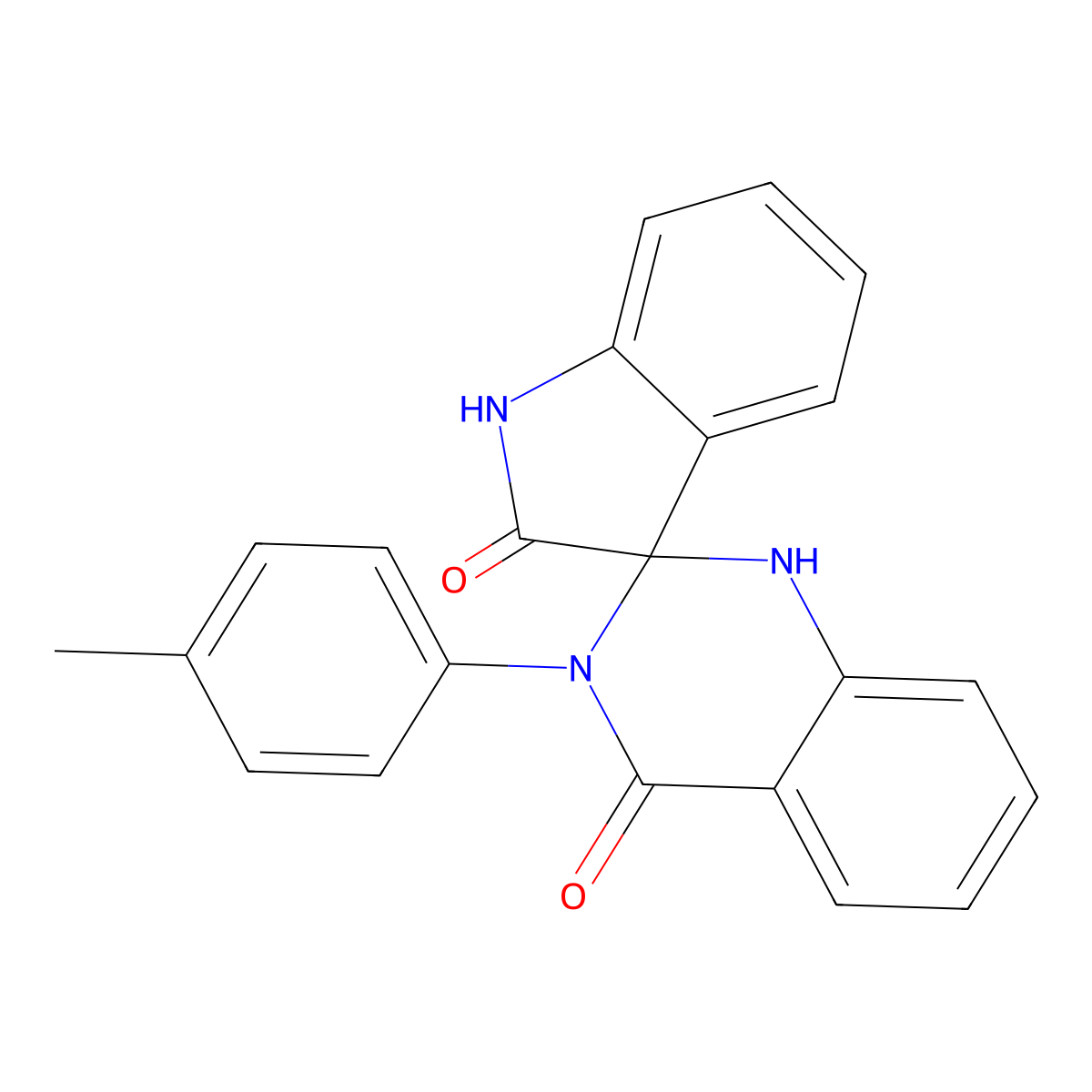 3'-(4-methylphenyl)spiro[1H-indole-3,2'-1H-quinazoline]-2,4'-dione molecular structure, CAS 442671-48-9