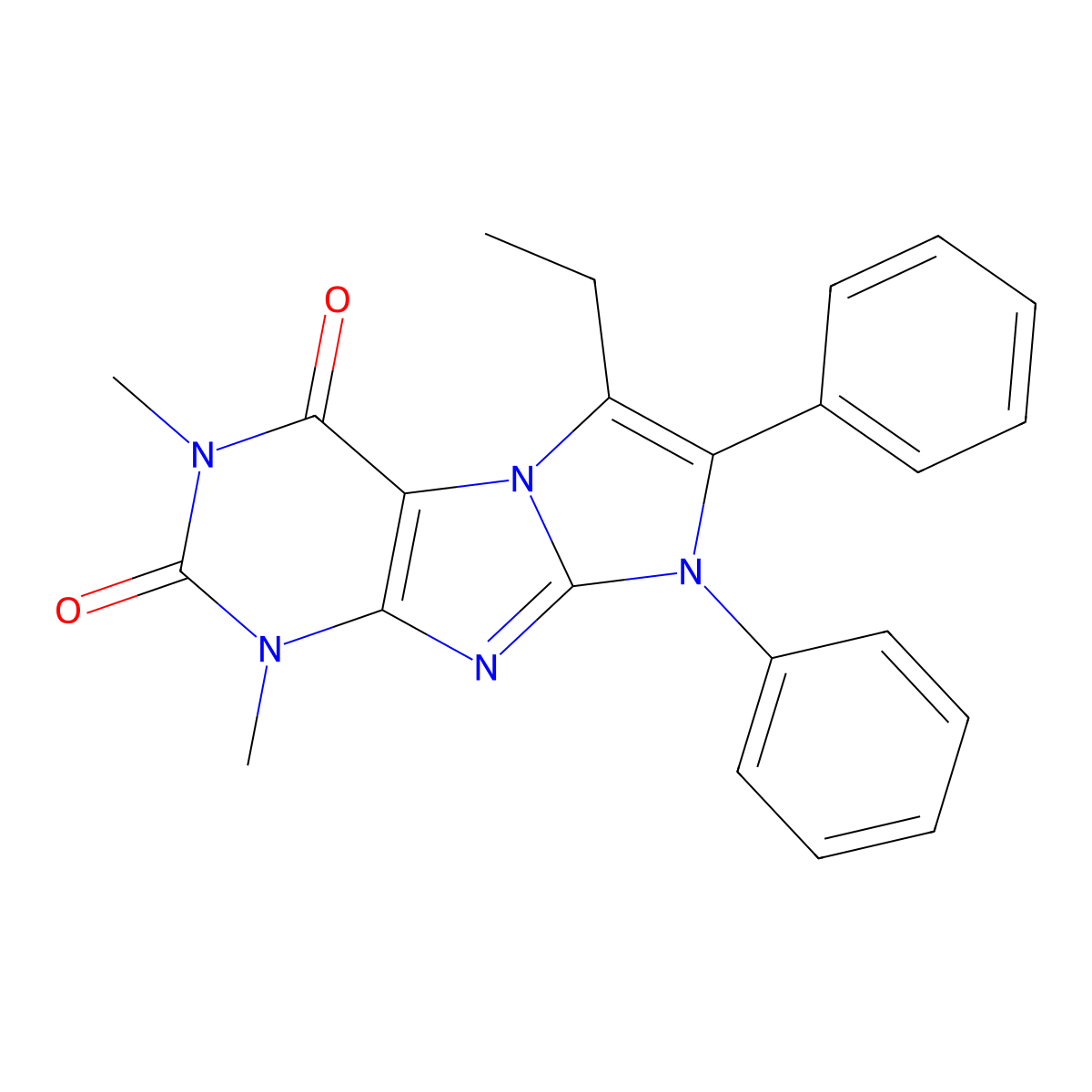 8-Ethyl-2,4-dimethyl-6,7-diphenylpurino[7,8-a]imidazole-1,3-dione molecular structure, CAS 442673-24-7