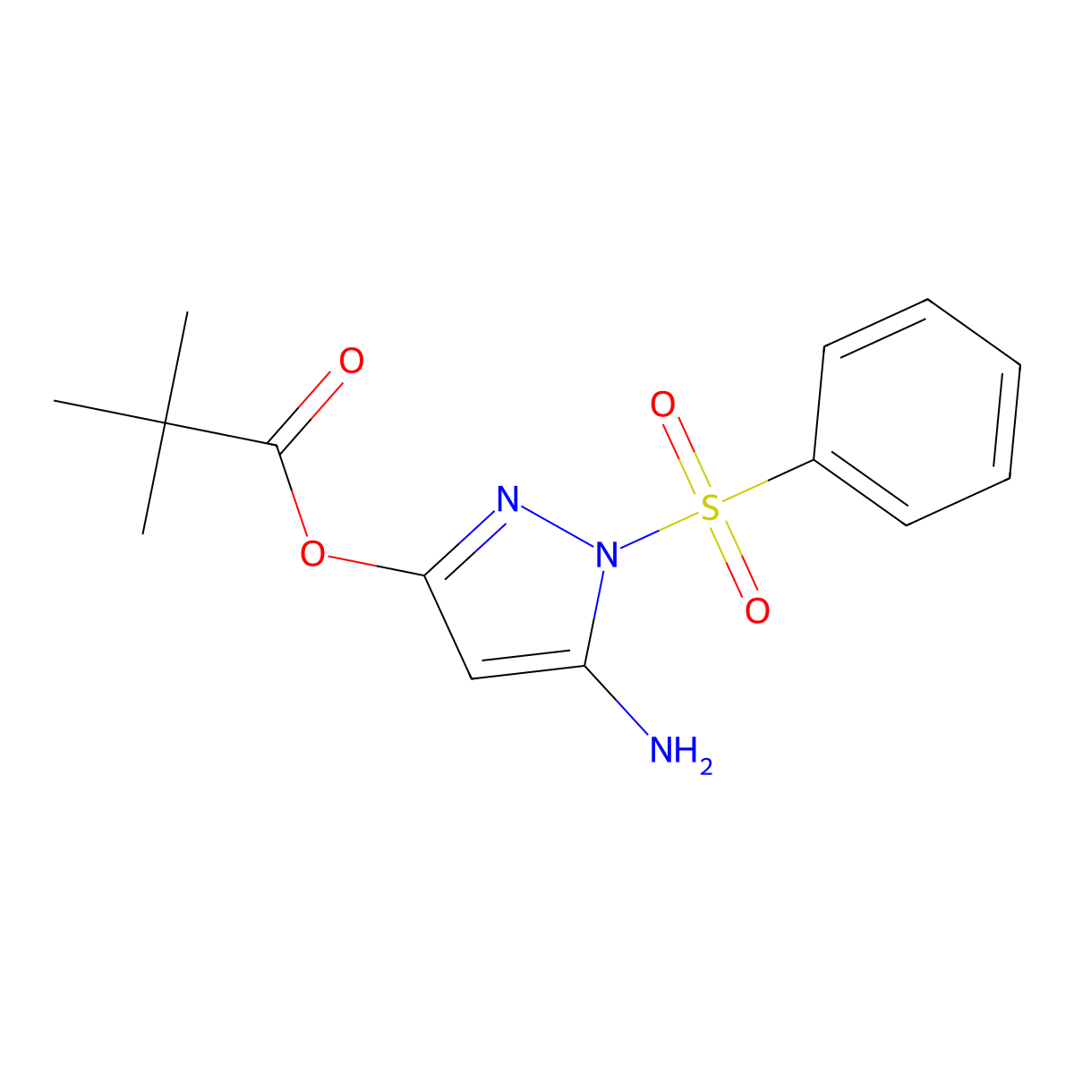 5-amino-1-(phenylsulfonyl)-1H-pyrazol-3-yl pivalate molecular structure, CAS 442678-91-3