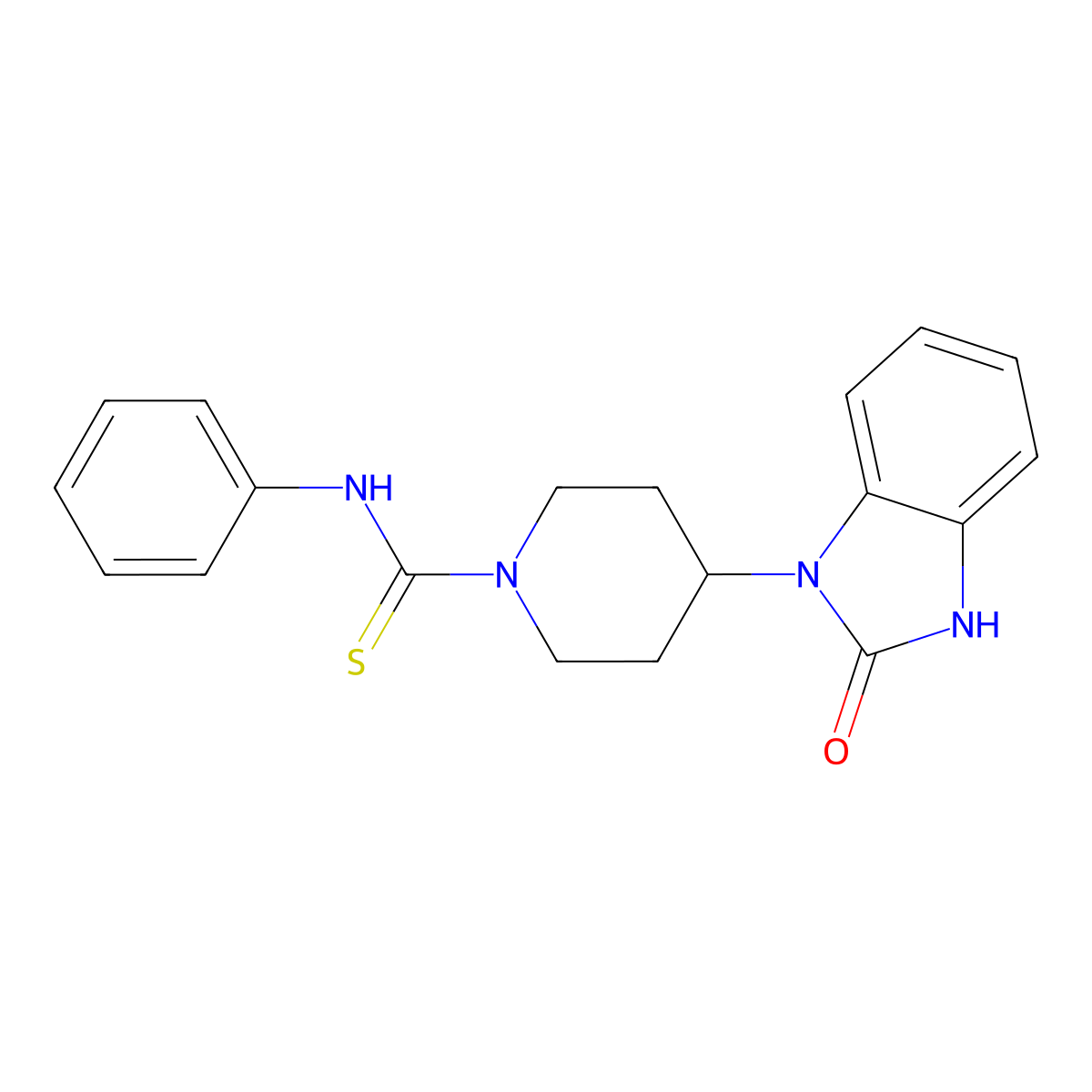 1-{1-[(Phenylamino)thioxomethyl]-4-piperidyl}-3-hydrobenzimidazol-2-one molecular structure, CAS 442687-69-6