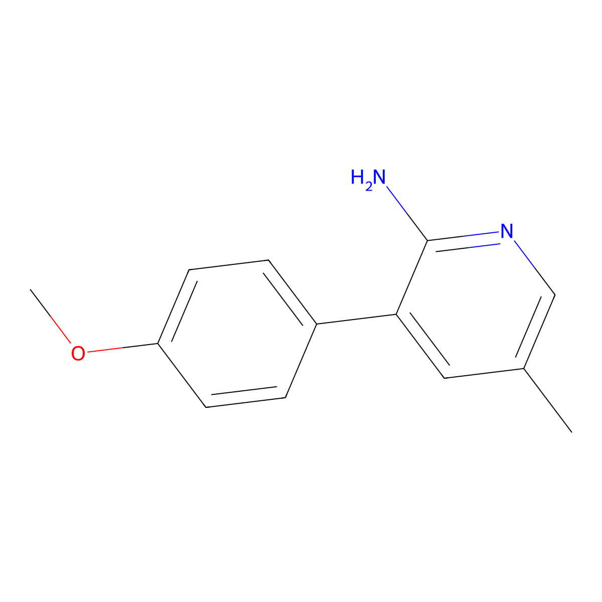 5-Methyl-3-(4-methoxyphenyl)-2-aminopyridine molecular structure, CAS 442692-37-7