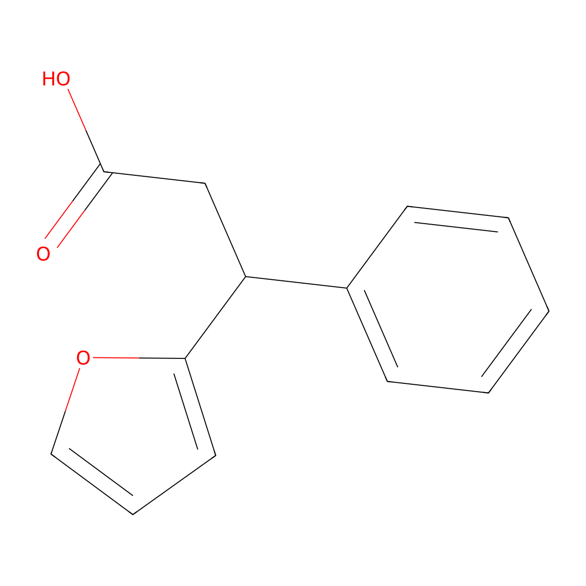 3-(2-Furyl)-3-phenylpropanoic acid molecular structure, CAS 4428-36-8