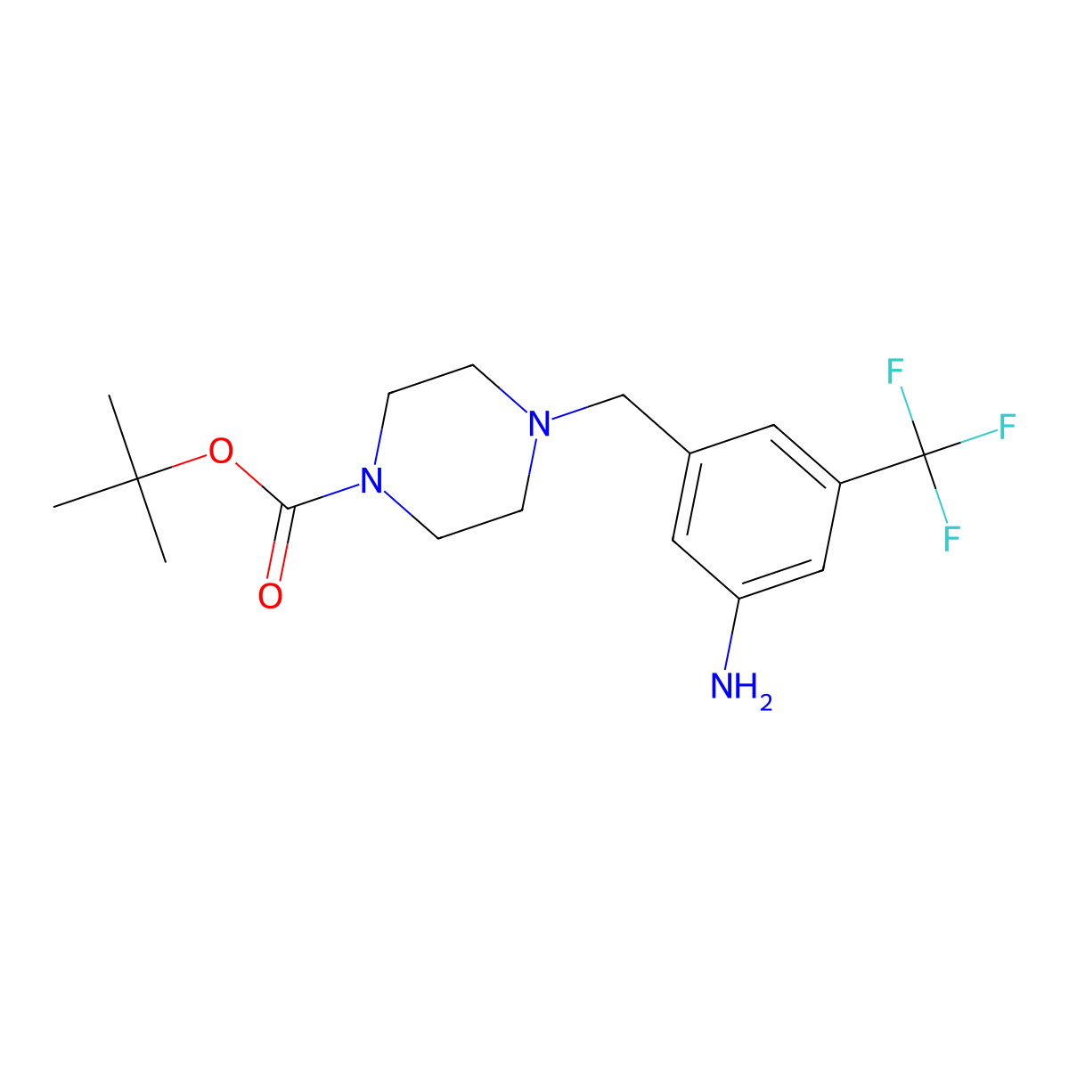 3-(4-Boc-piperazin-1-yl-methyl)-5-trifluoromethylaniline molecular structure, CAS 442846-59-5