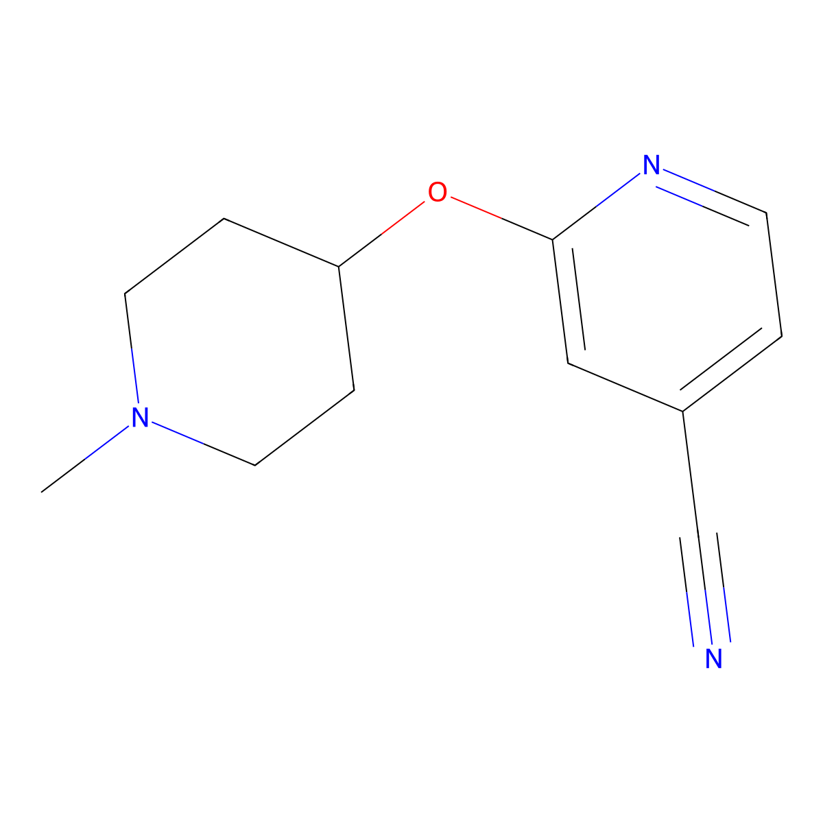 2-(1-Methylpiperidin-4-yloxy)-4-pyridylcarbonitrile molecular structure, CAS 442846-84-6