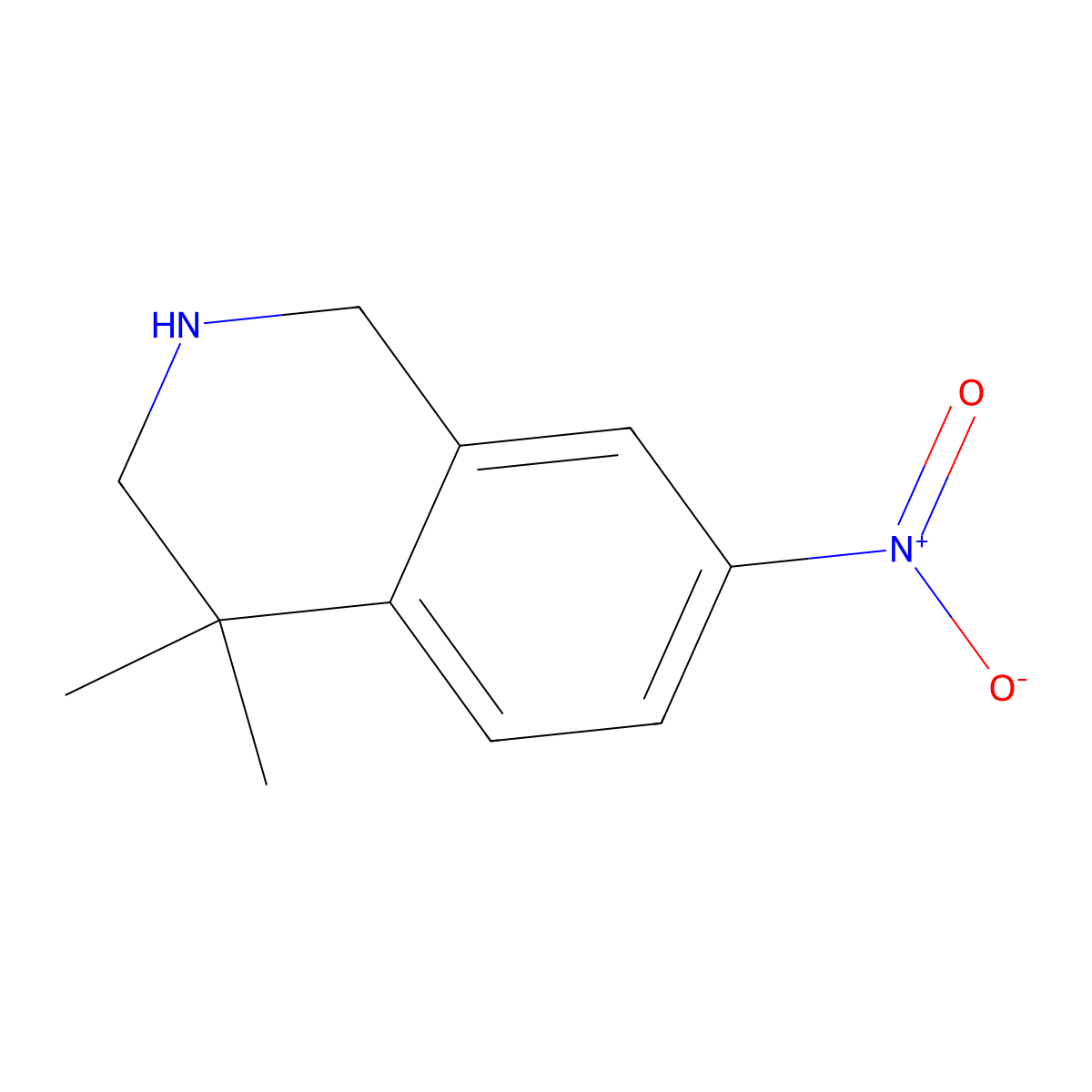 4,4-Dimethyl-7-nitro-1,2,3,4-tetrahydroisoquinoline molecular structure, CAS 442846-93-7