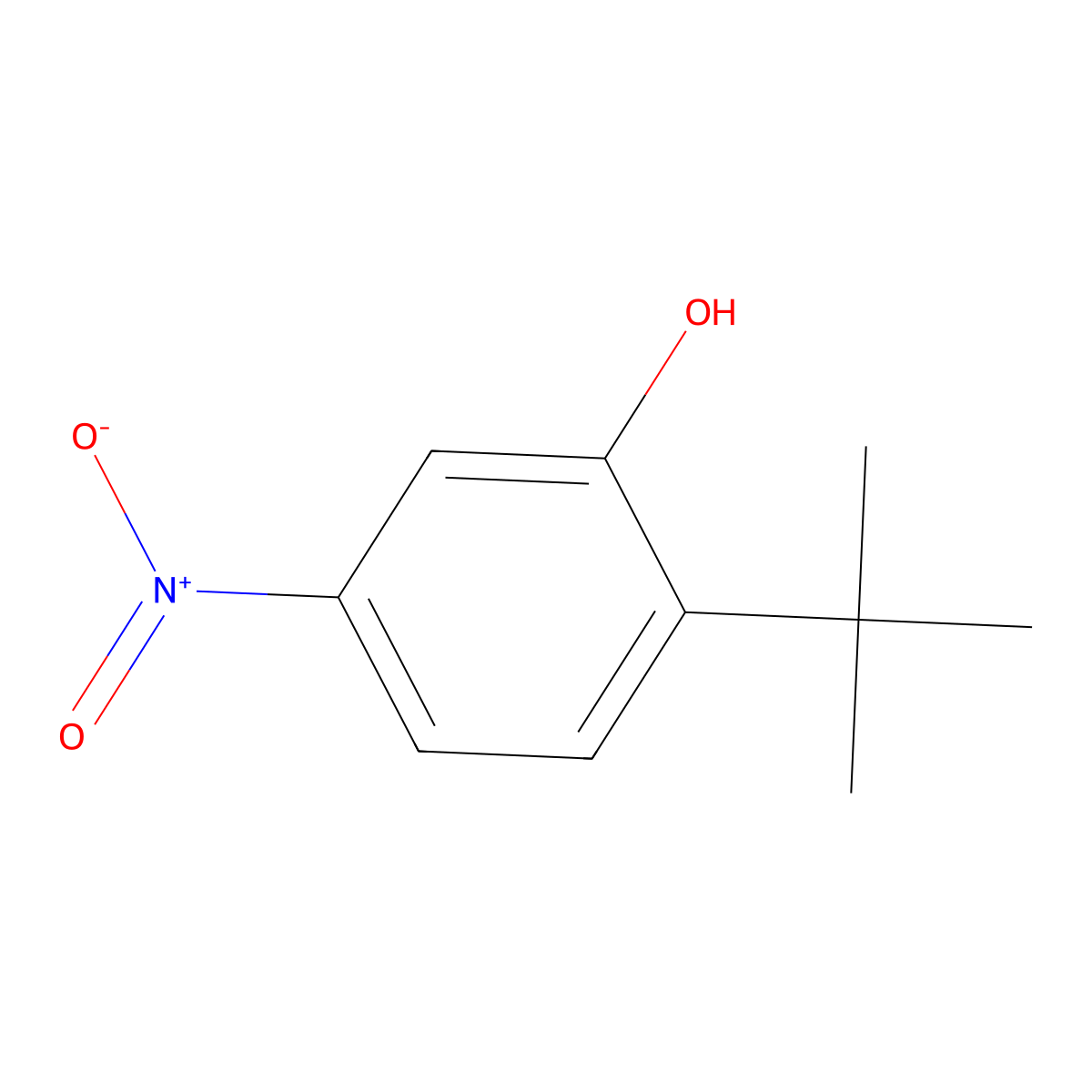 2-Tert-butyl-5-nitrophenol molecular structure, CAS 442847-11-2