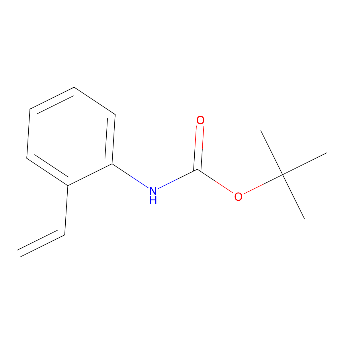 Tert-butyl N-(2-ethenylphenyl)carbamate molecular structure, CAS 442850-92-2