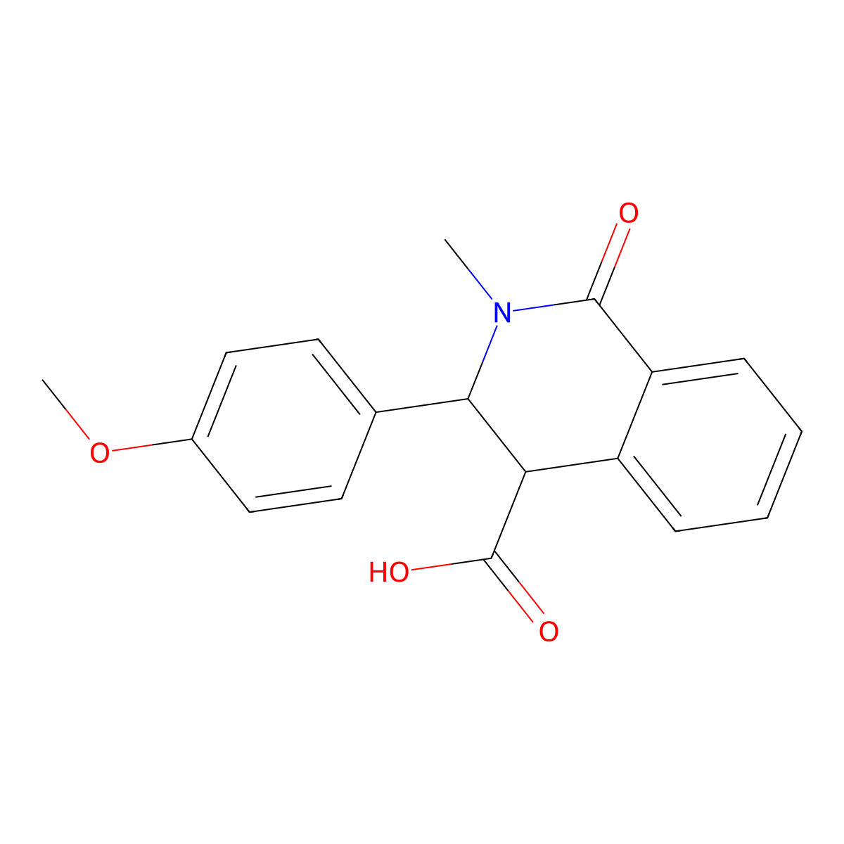 3-(4-Methoxyphenyl)-2-methyl-1-oxo-1,2,3,4-tetrahydroisoquinoline-4-carboxylic acid molecular structure, CAS 442858-64-2