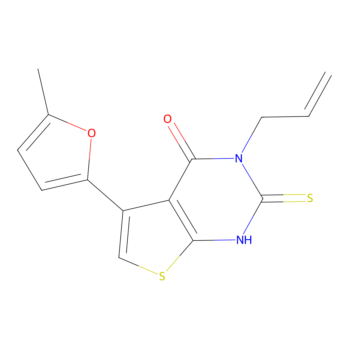 3-allyl-2-mercapto-5-(5-methylfuran-2-yl)thieno[2,3-d]pyrimidin-4(3H)-one molecular structure, CAS 442865-24-9