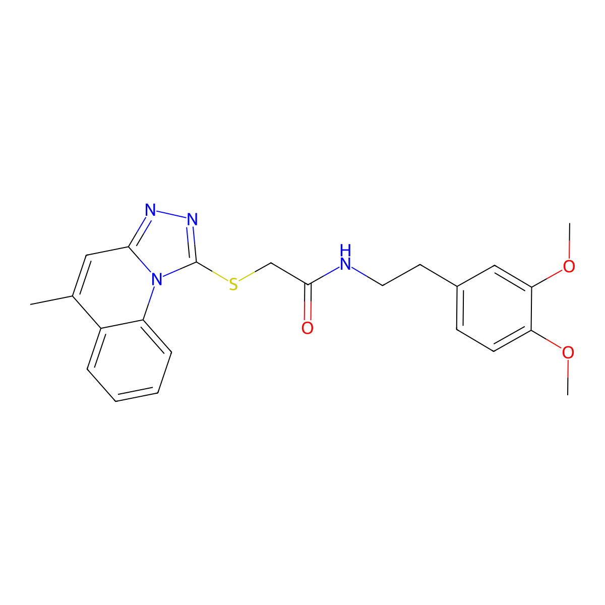N-[2-(3,4-Dimethoxyphenyl)ethyl]-2-({5-methyl-[1,2,4]triazolo[4,3-A]quinolin-1-YL}sulfanyl)acetamide molecular structure, CAS 442865-36-3